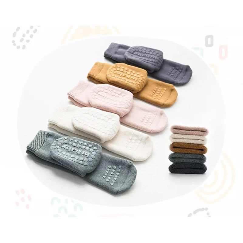 Thicken Terry Winter Baby Anti-Slip Stockings Cotton Kids Stockings Set of 5 Pairs